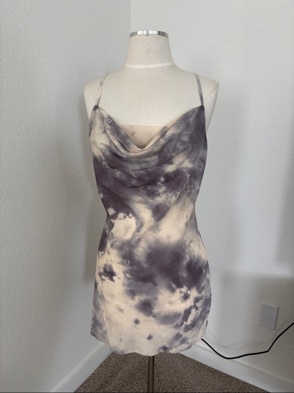 Nasty Gal Tie-Dye Cowl Neck Slip Dress